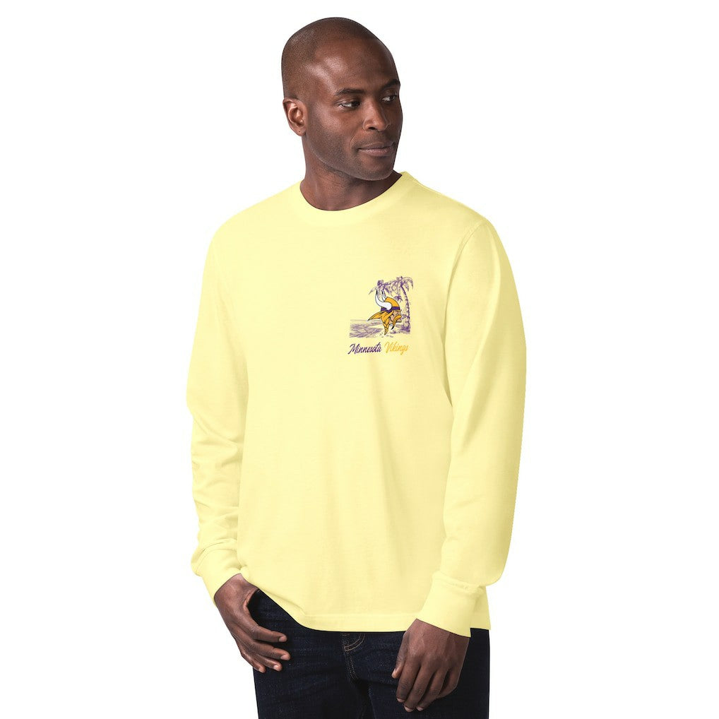 Minnesota Vikings Margaritaville It's Five O'Clock Somewhere Long Sleeve T-Shirt - Yellow T-shirts