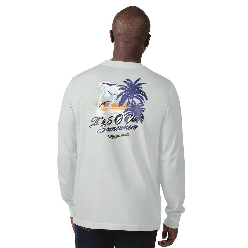 Baltimore Ravens Margaritaville It's Five O'Clock Somewhere Long Sleeve T-Shirt - Gray T-shirts