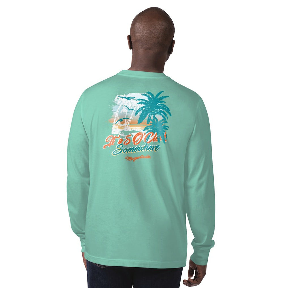 Miami Dolphins Margaritaville It's Five O'Clock Somewhere Long Sleeve T-Shirt - Mint T-shirts