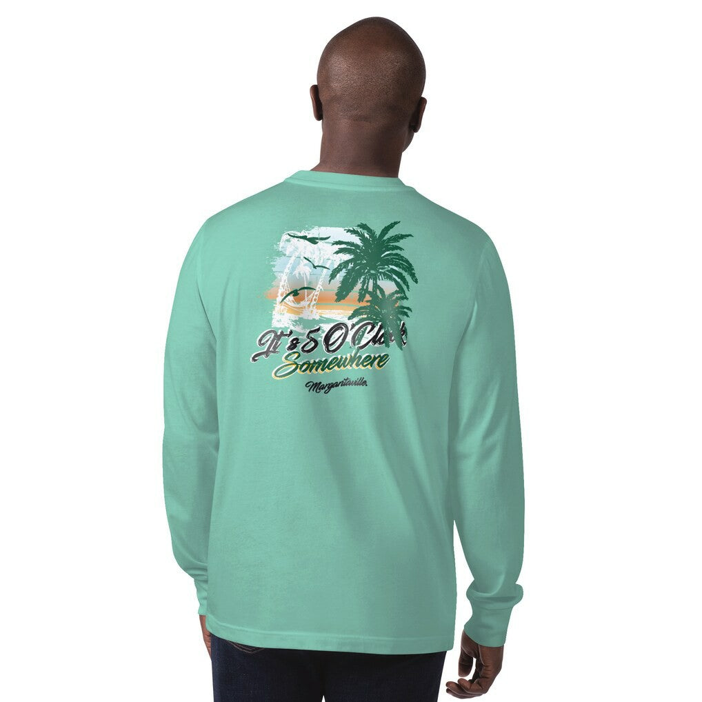 New York Jets Margaritaville It's Five O'Clock Somewhere Long Sleeve T-Shirt - Mint T-shirts
