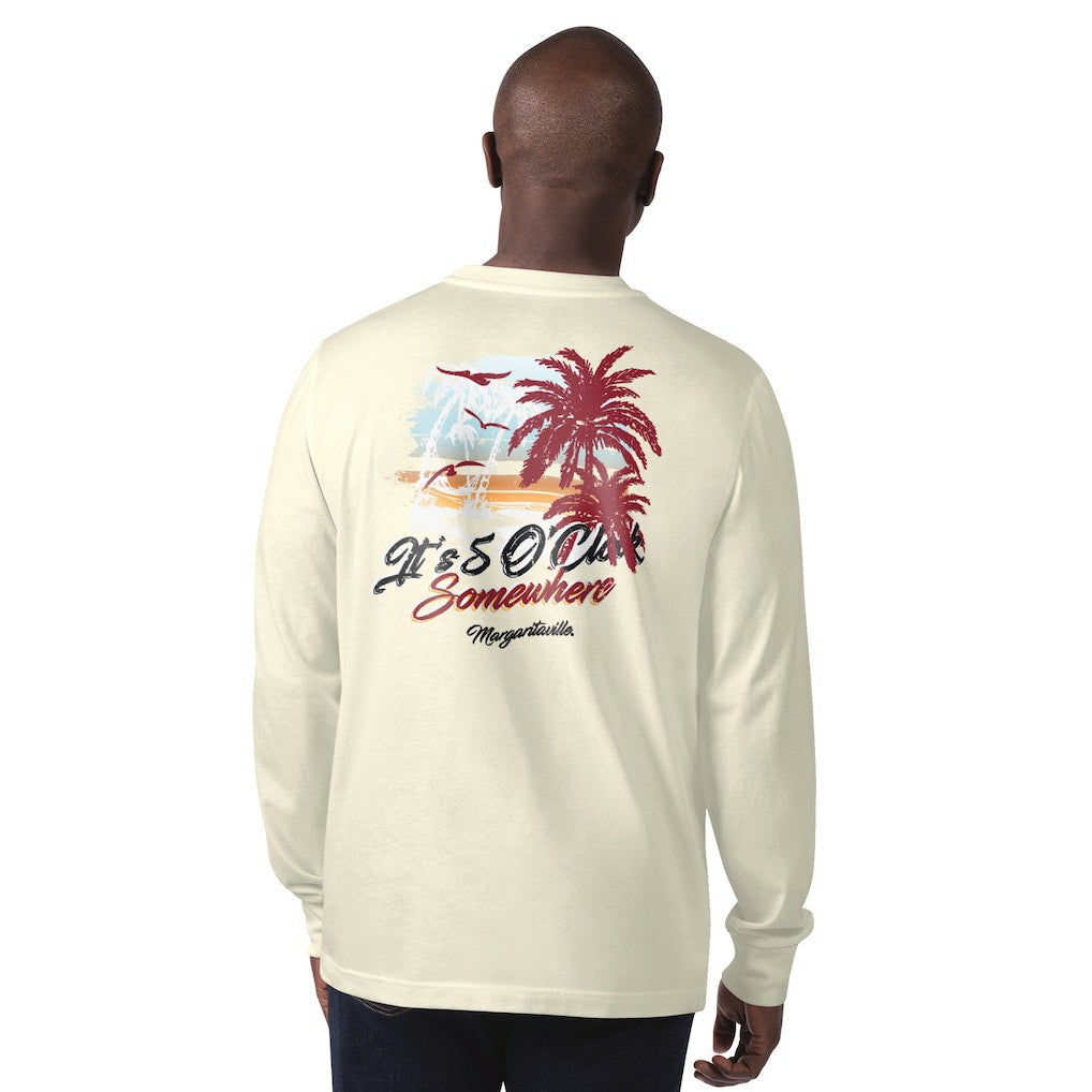Arizona Cardinals Margaritaville It's Five O'Clock Somewhere Long Sleeve T-Shirt - Cream T-shirts