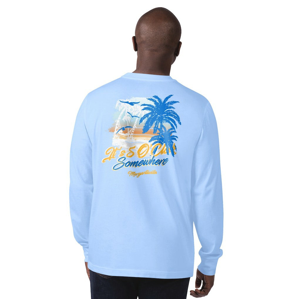 Los Angeles Chargers Margaritaville It's Five O'Clock Somewhere Long Sleeve T-Shirt - Light Blue T-shirts