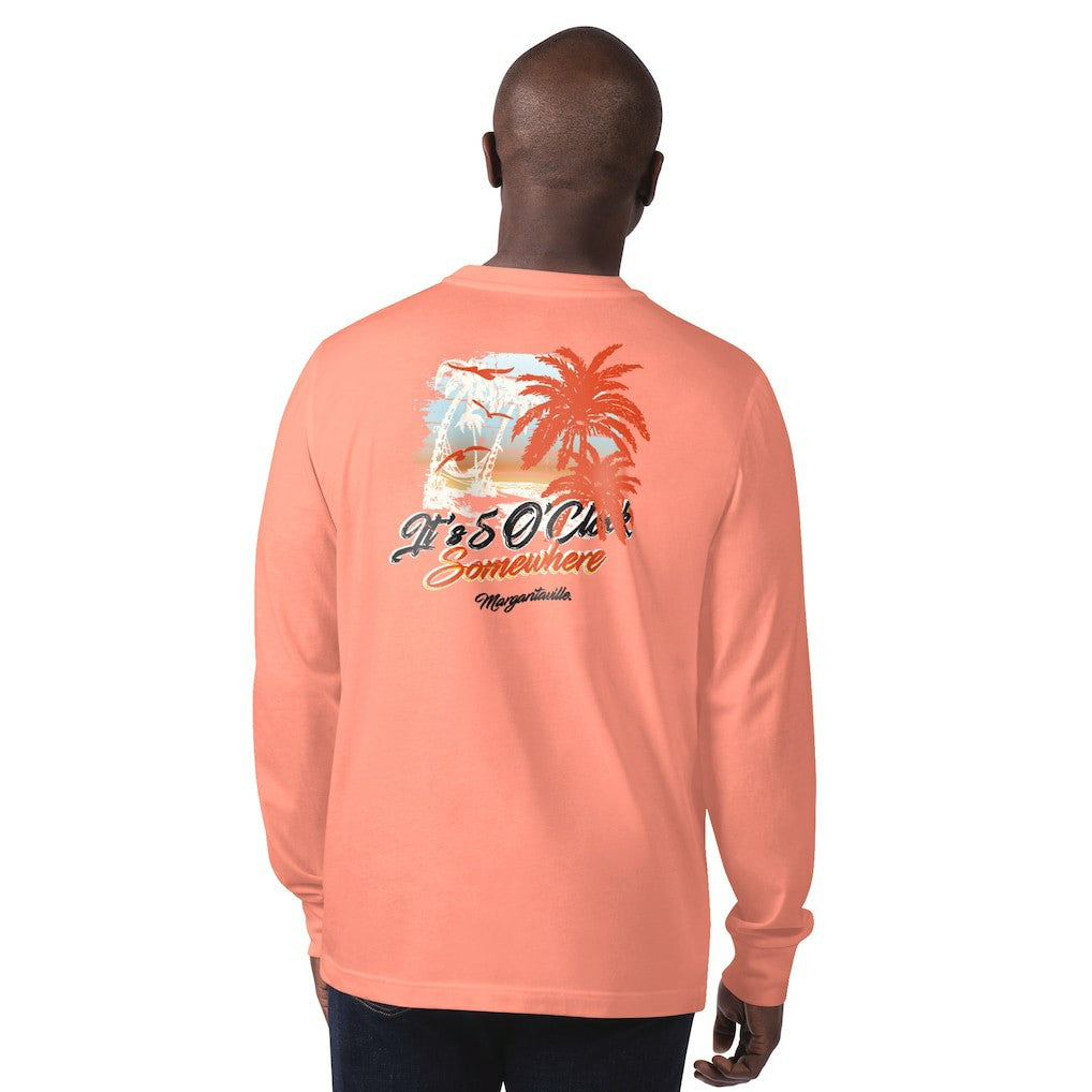 Cincinnati Bengals Margaritaville It's Five O'Clock Somewhere Long Sleeve T-Shirt - Orange T-shirts