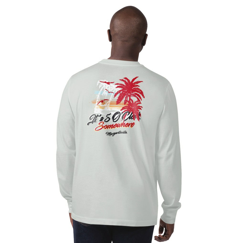Atlanta Falcons Margaritaville It's Five O'Clock Somewhere Long Sleeve T-Shirt - Gray T-shirts