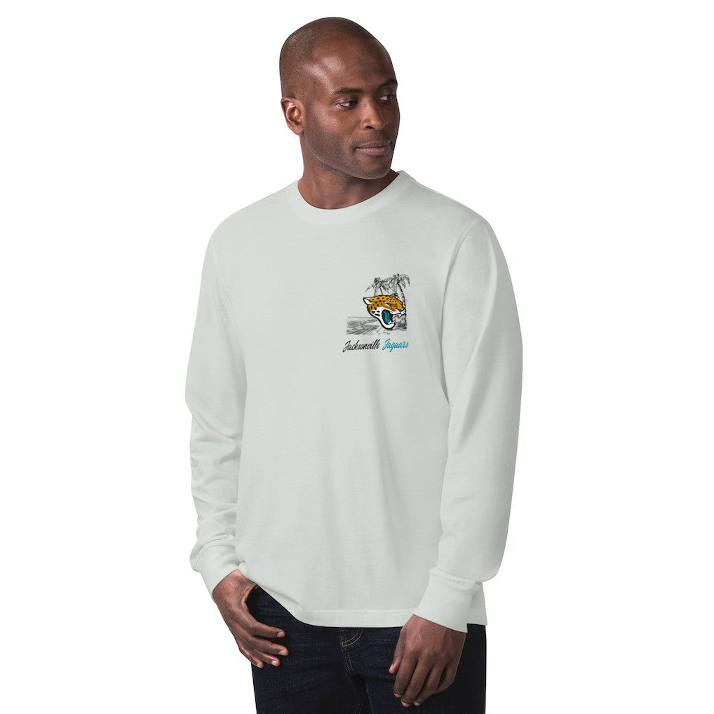 Jacksonville Jaguars Margaritaville It's Five O'Clock Somewhere Long Sleeve T-Shirt - Gray T-shirts