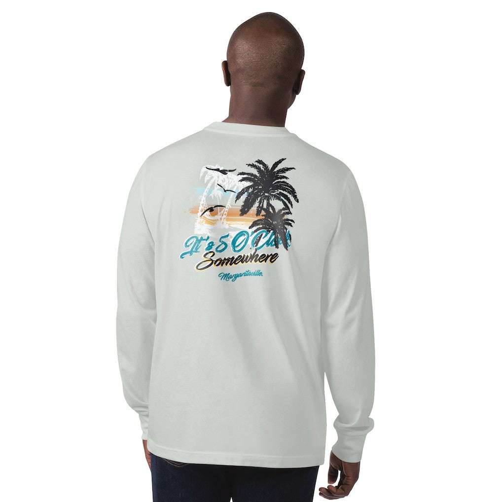 Jacksonville Jaguars Margaritaville It's Five O'Clock Somewhere Long Sleeve T-Shirt - Gray T-shirts