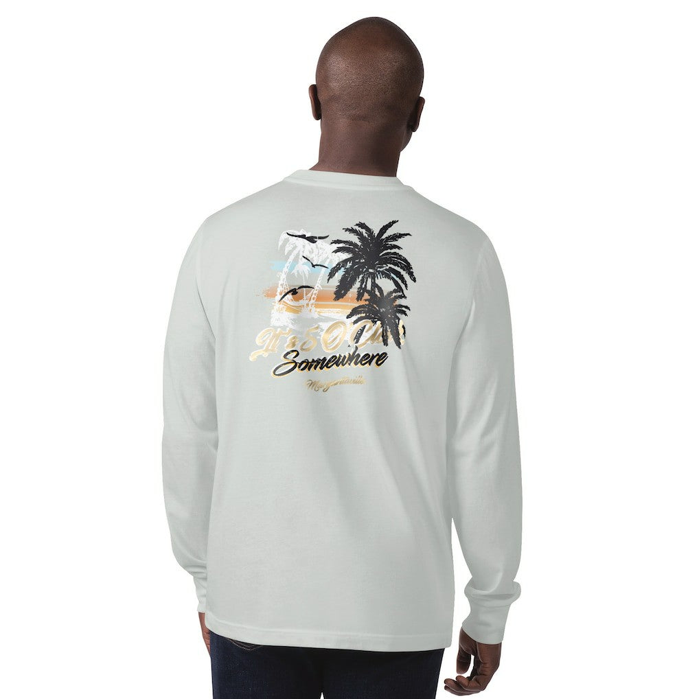 New Orleans Saints Margaritaville It's Five O'Clock Somewhere Long Sleeve T-Shirt - Gray T-shirts