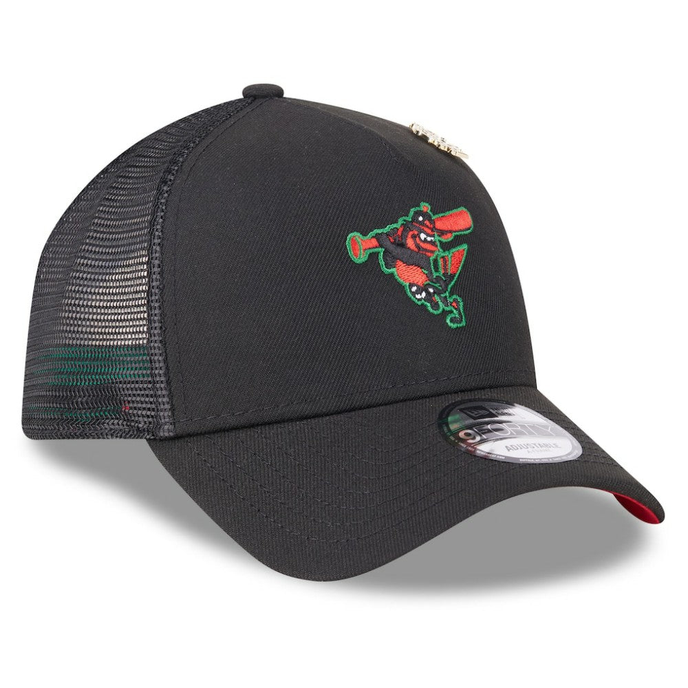 Baltimore Orioles New Era 2025 Big League Chew A-Frame 9FORTY Adjustable Trucker Hat - Black Hats