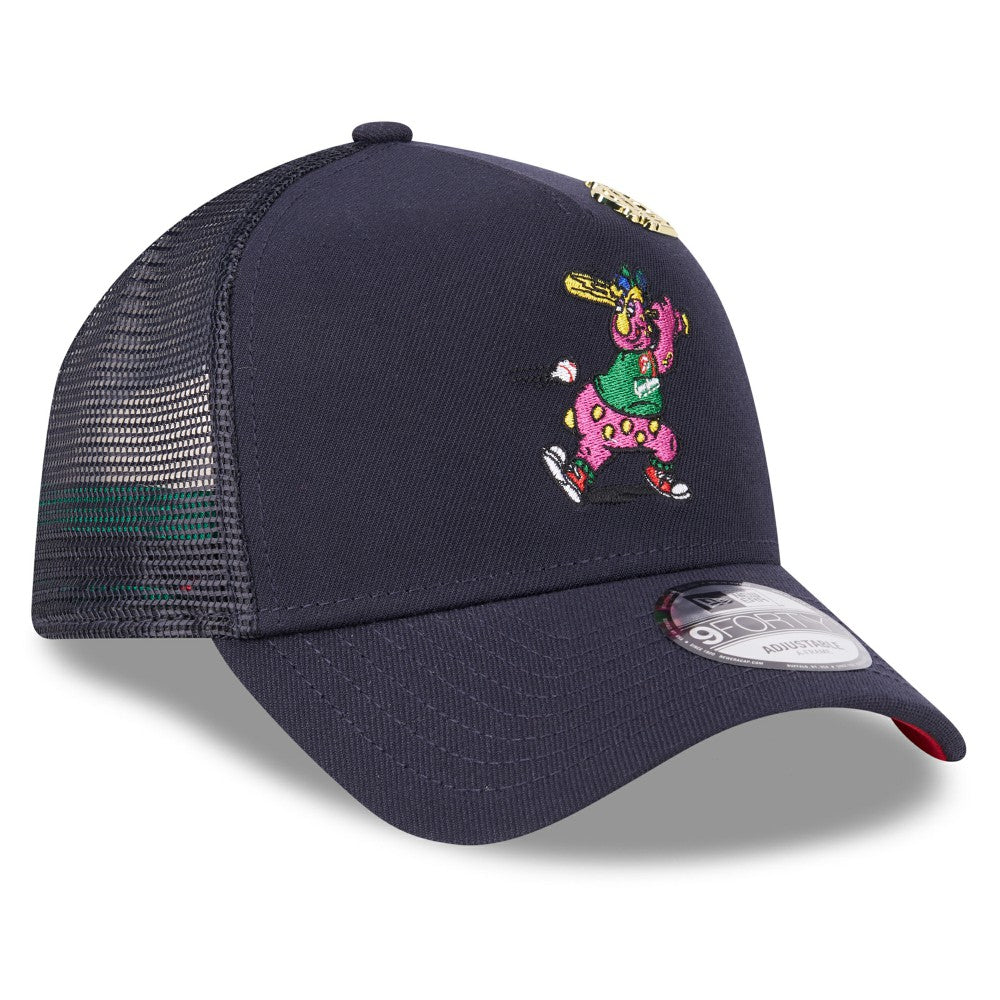 Cleveland Guardians New Era 2025 Big League Chew A-Frame 9FORTY Adjustable Trucker Hat - Navy Hats
