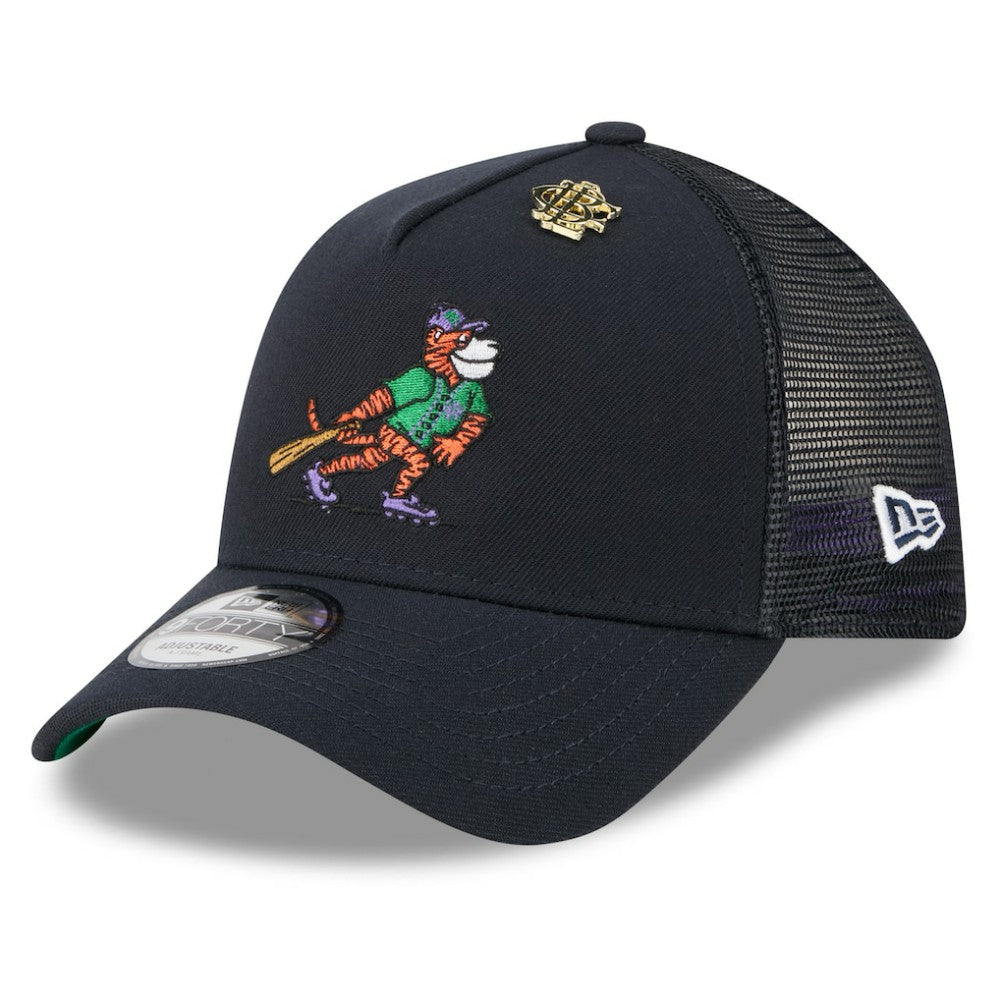 Detroit Tigers New Era 2025 Big League Chew A-Frame 9FORTY Adjustable Trucker Hat - Navy Hats