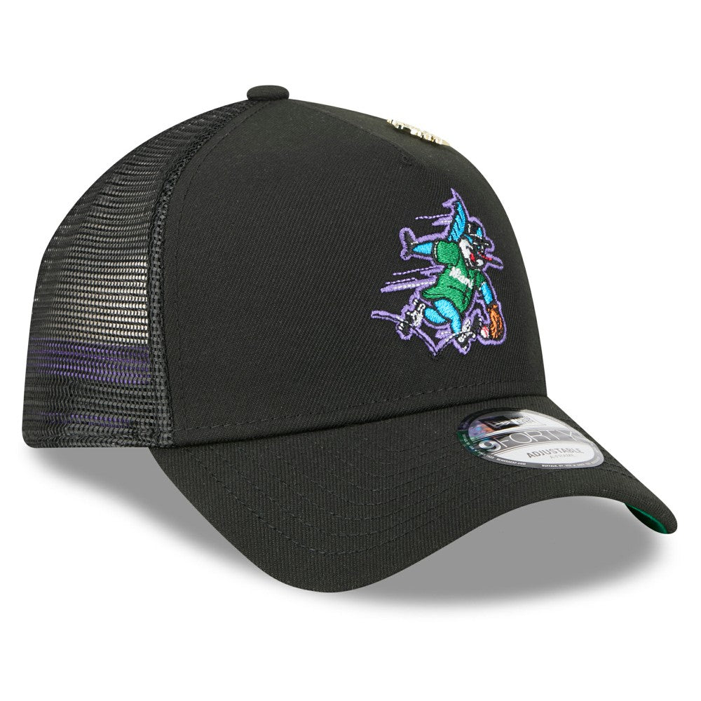 Miami Marlins New Era 2025 Big League Chew A-Frame 9FORTY Adjustable Trucker Hat - Black Hats