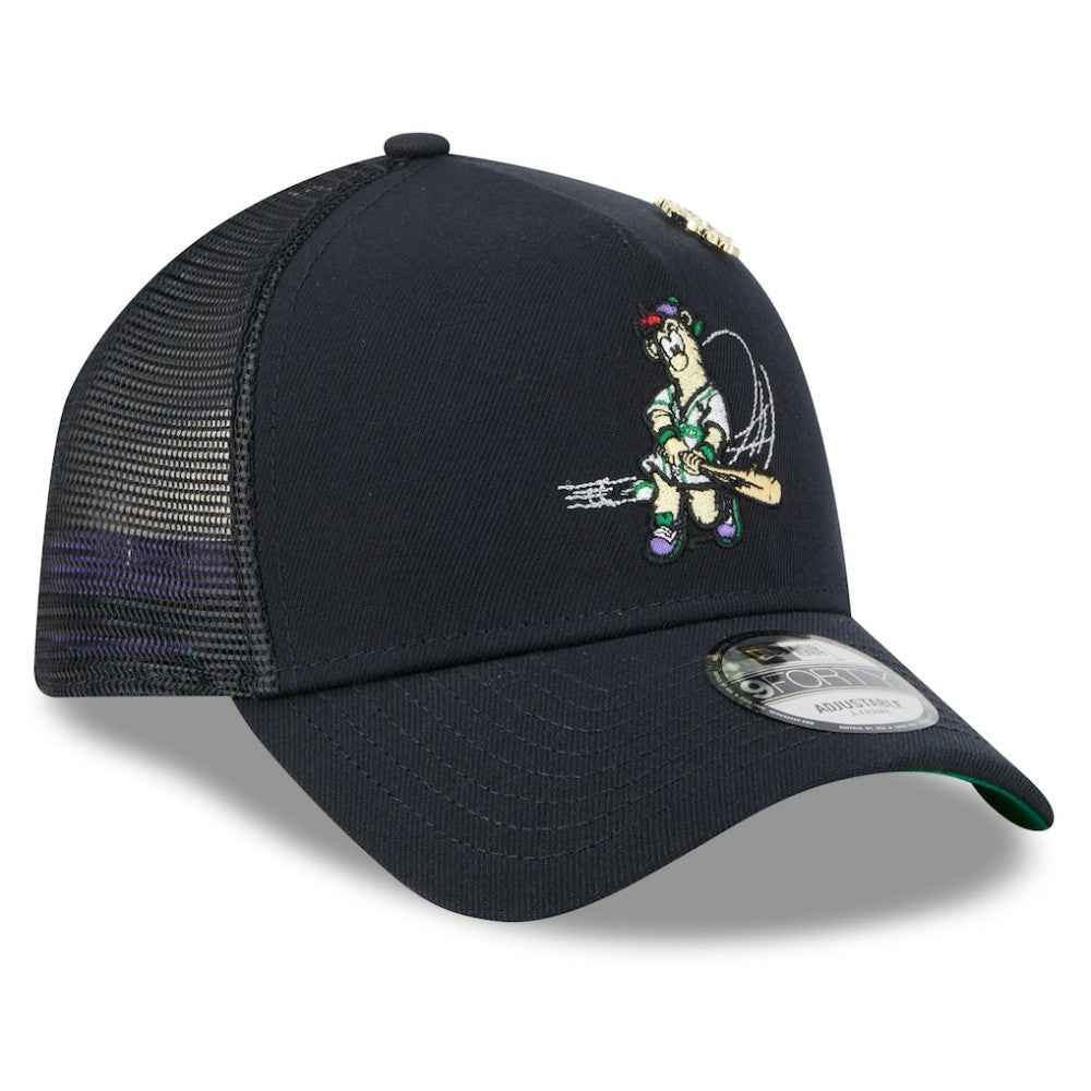 Atlanta Braves New Era 2025 Big League Chew A-Frame 9FORTY Adjustable Trucker Hat - Navy Hats