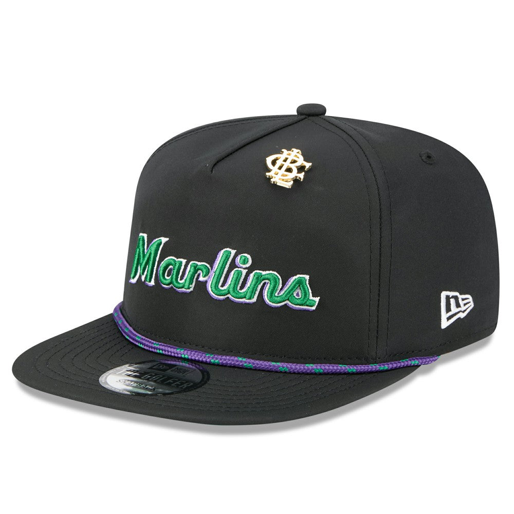 Miami Marlins New Era 2025 Big League Chew Golfer Snapback Hat - Black Hats