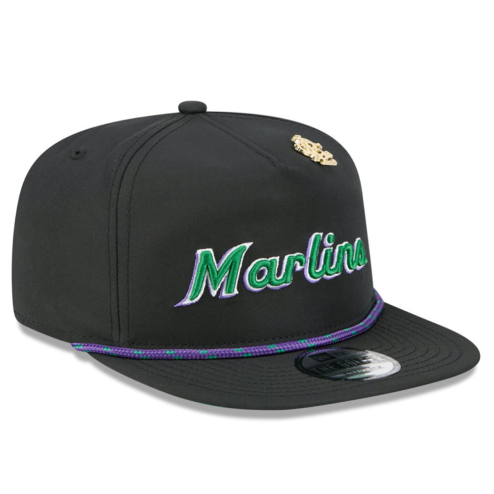 Miami Marlins New Era 2025 Big League Chew Golfer Snapback Hat - Black Hats