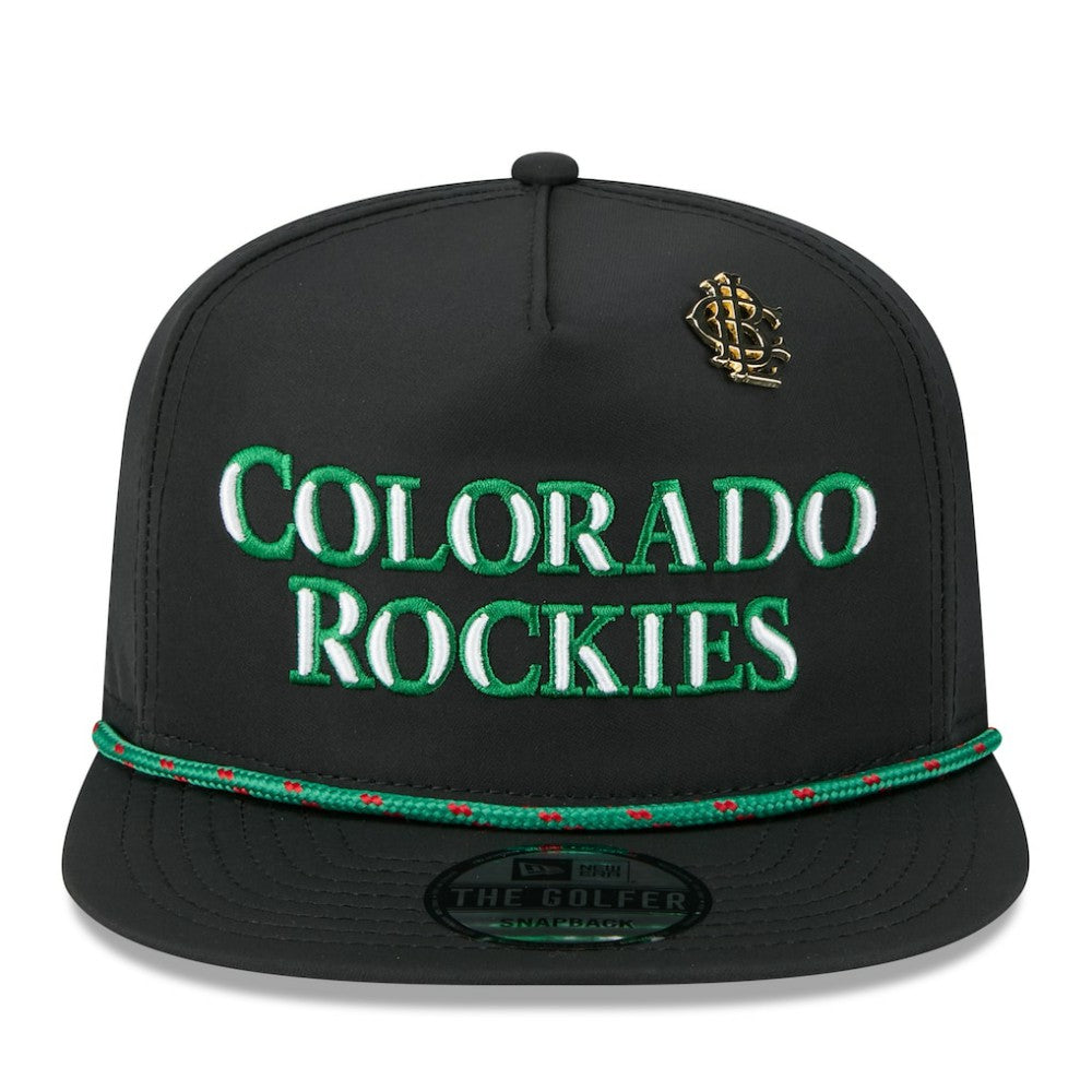 Colorado Rockies New Era 2025 Big League Chew Golfer Snapback Hat - Black Hats