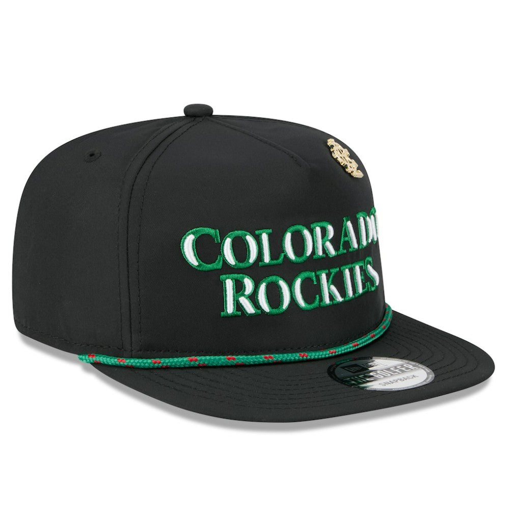Colorado Rockies New Era 2025 Big League Chew Golfer Snapback Hat - Black Hats