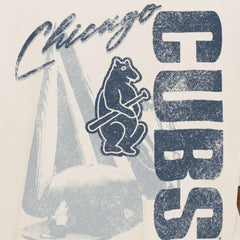 Chicago Cubs New Era Cooperstown Collection Oversized Throwback Distressed T-Shirt - Cream T-shirts