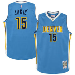 Nikola Jokic Denver Nuggets Youth 2016/17 Hardwood Classics Swingman Jersey Light Blue - Mitchell & Ness