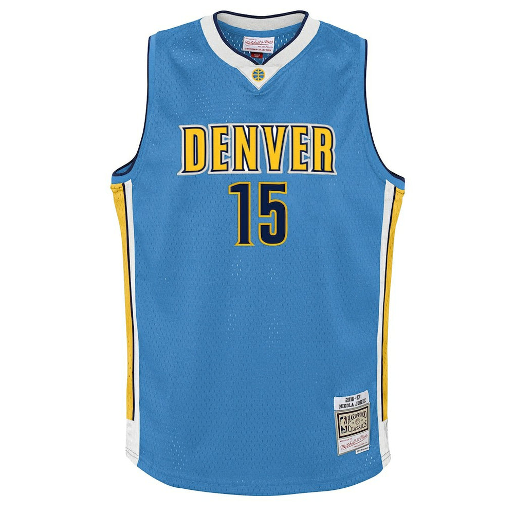 Nikola Jokic Denver Nuggets Youth 2016/17 Hardwood Classics Swingman Jersey Light Blue - Mitchell & Ness