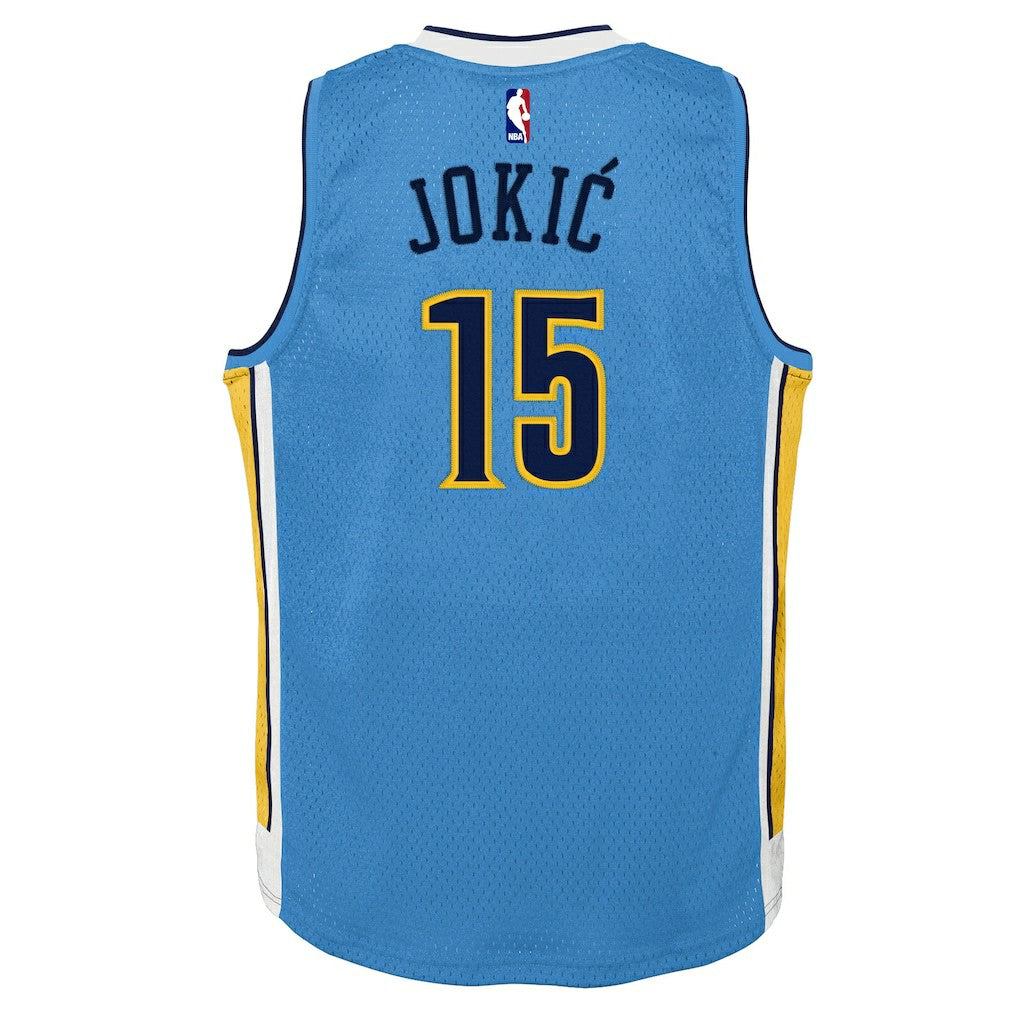 Nikola Jokic Denver Nuggets Youth 2016/17 Hardwood Classics Swingman Jersey Light Blue - Mitchell & Ness