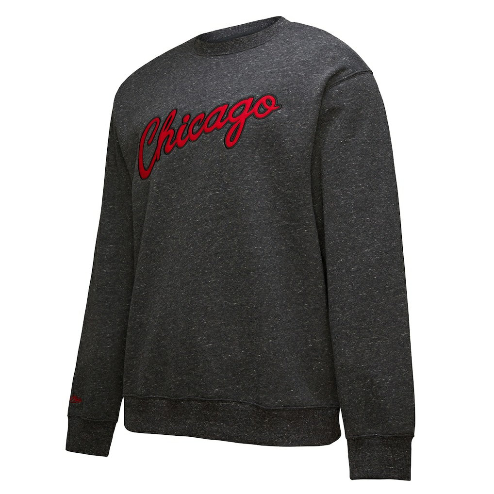 Chicago Bulls Hardwood Classics Blackout Collection Snow Washed Pullover Sweatshirt Black