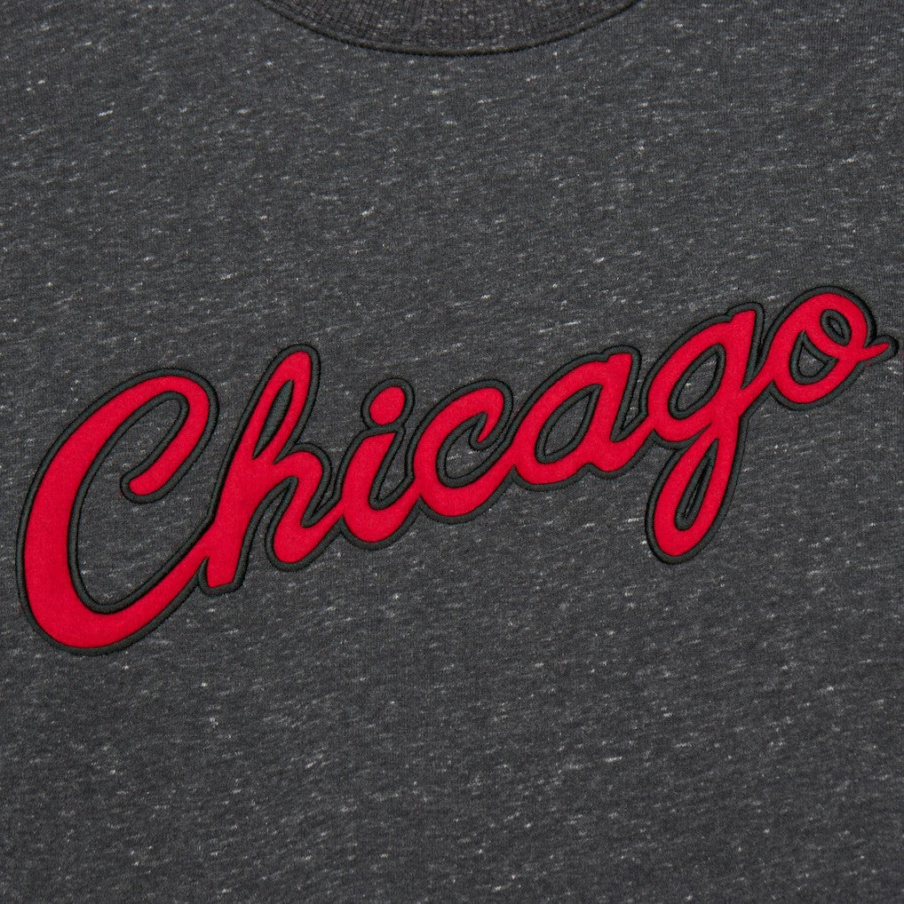 Chicago Bulls Hardwood Classics Blackout Collection Snow Washed Pullover Sweatshirt Black
