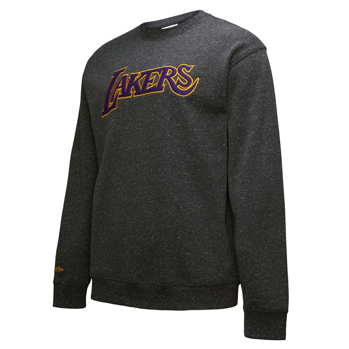 Los Angeles Lakers Black Out Collection Snow Washed Vintage Logo Pullover Sweatshirt Black - Mitchell & Ness