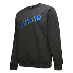 Golden State Warriors Black Out Collection Snow Washed Vintage Logo Pullover Sweatshirt Black - Mitchell & Ness