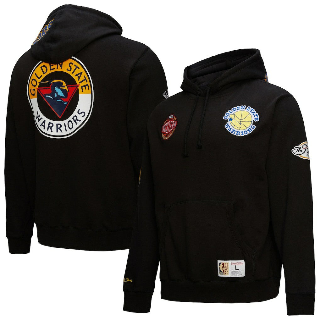 Golden State Warriors Hardwood Classics Blackout Collection Pullover Hoodie Black - Mitchell & Ness