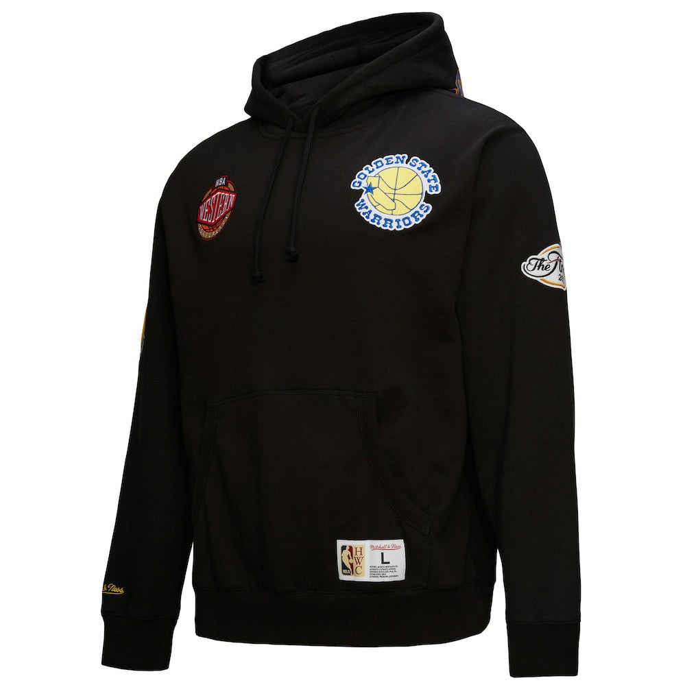 Golden State Warriors Hardwood Classics Blackout Collection Pullover Hoodie Black - Mitchell & Ness