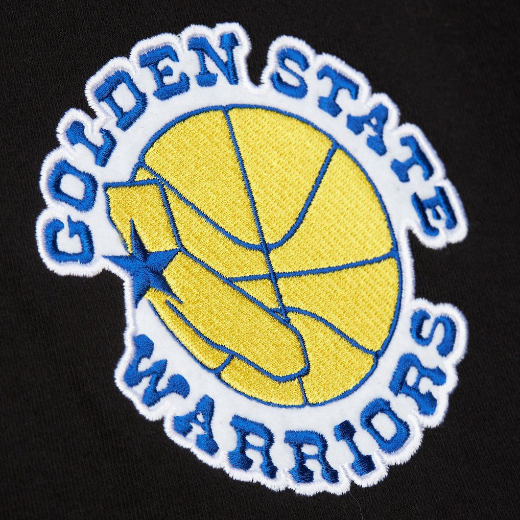 Golden State Warriors Hardwood Classics Blackout Collection Pullover Hoodie Black - Mitchell & Ness