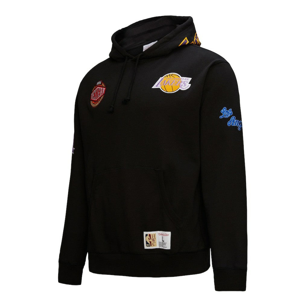 Los Angeles Lakers Hardwood Classics Blackout Collection Pullover Hoodie Black - Mitchell & Ness