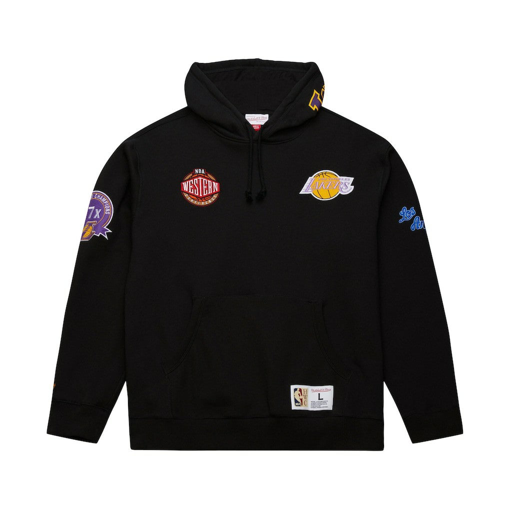 Los Angeles Lakers Hardwood Classics Blackout Collection Pullover Hoodie Black - Mitchell & Ness