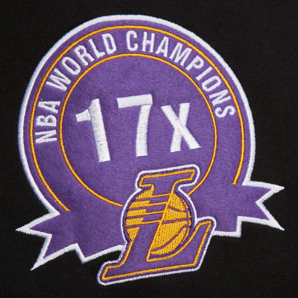 Los Angeles Lakers Hardwood Classics Blackout Collection Pullover Hoodie Black - Mitchell & Ness