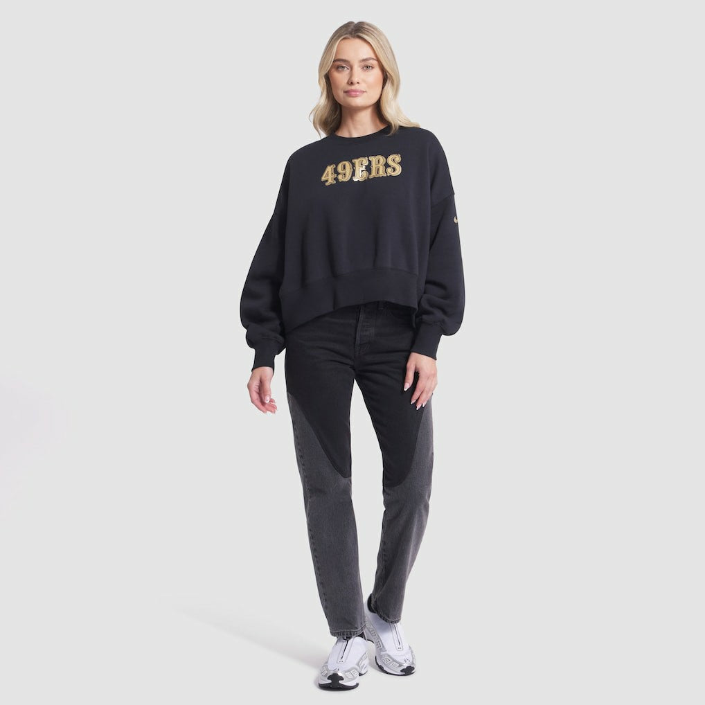 San Francisco 49ers Women's 2025 Rivalries Collection Oversized Phoenix Fleece Sweatshirt - Black Sweatshirts