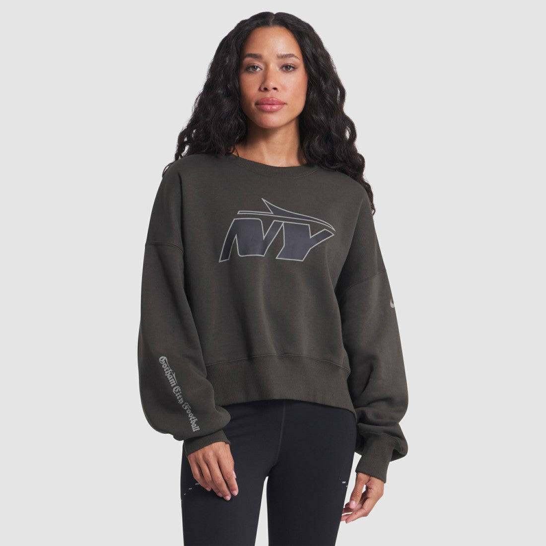 New York Jets Women's 2025 Rivalries Collection Oversized Phoenix Fleece Sweatshirt - Gotham Green Sweatshirts