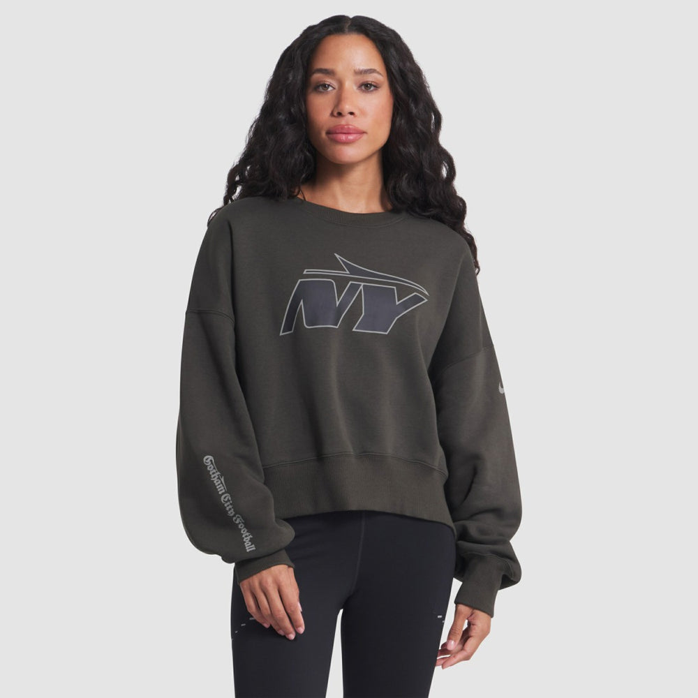 New York Jets Women's 2025 Rivalries Collection Oversized Phoenix Fleece Sweatshirt - Gotham Green Sweatshirts