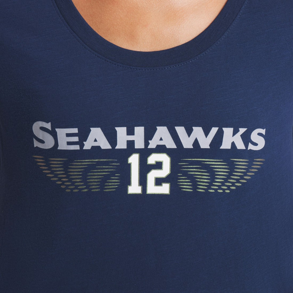 Seattle Seahawks Women's 2025 Rivalries Collection Slub Dri-FIT T-Shirt - College Navy T-shirts