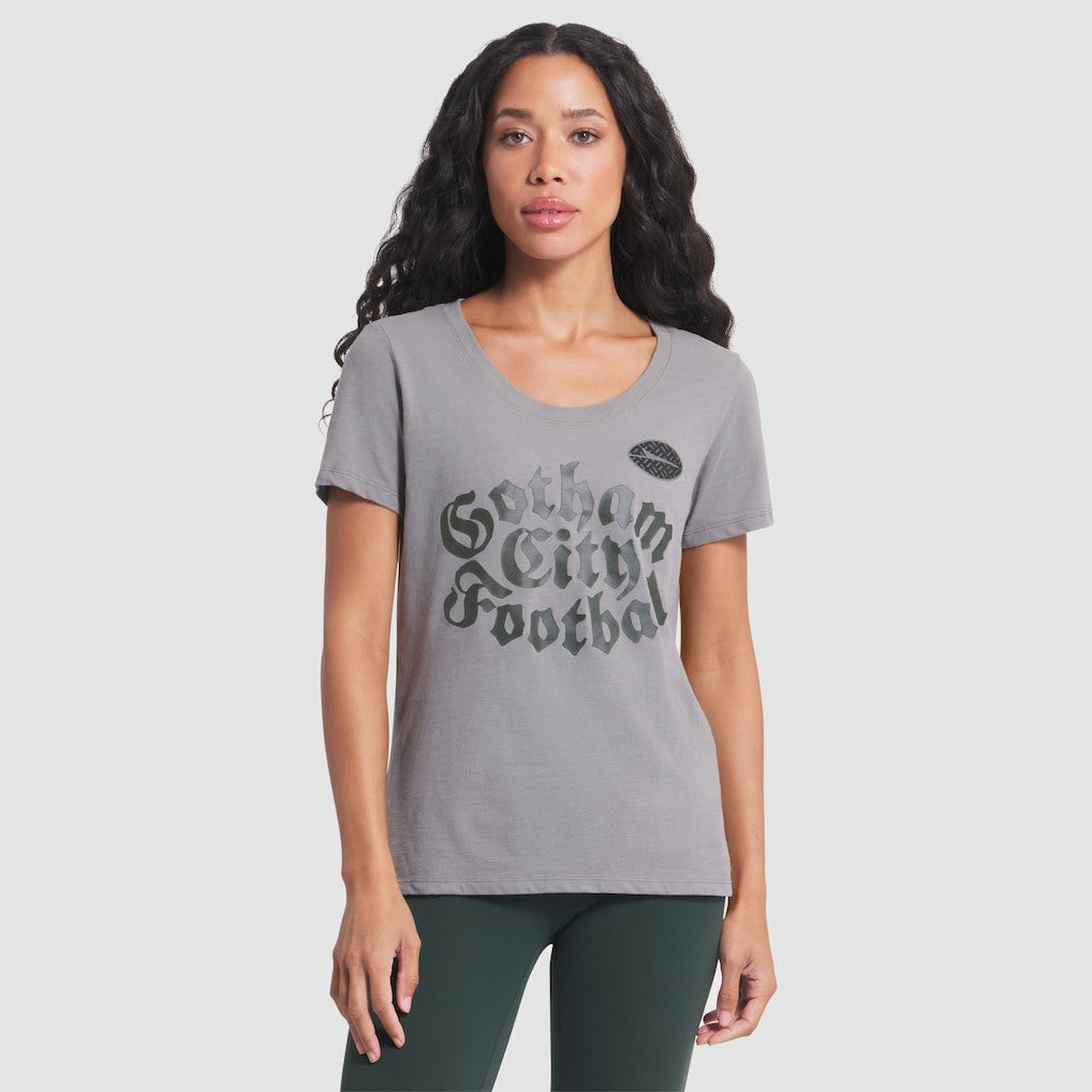 New York Jets Women's 2025 Rivalries Collection Slub Dri-FIT T-Shirt - Iron Ore T-shirts