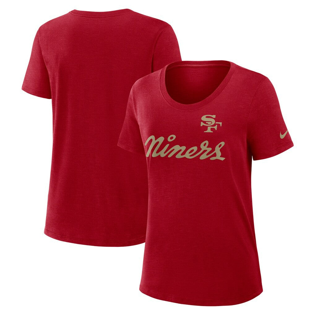 San Francisco 49ers Women's 2025 Rivalries Collection Slub Dri-FIT T-Shirt - Scarlet T-shirts