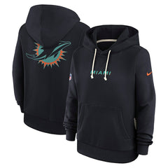 Miami Dolphins Women's 2025 Rivalries Collection Standard Issue Sideline Dri-FIT Hoodie - Pitch Blue Hoodies