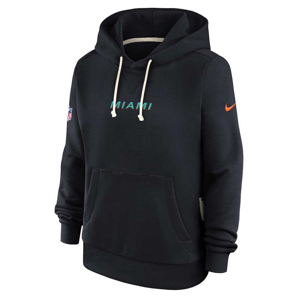 Miami Dolphins Women's 2025 Rivalries Collection Standard Issue Sideline Dri-FIT Hoodie - Pitch Blue Hoodies