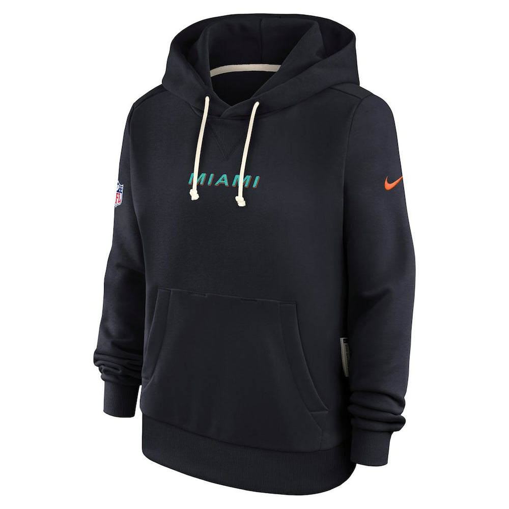 Miami Dolphins Women's 2025 Rivalries Collection Standard Issue Sideline Dri-FIT Hoodie - Pitch Blue Hoodies
