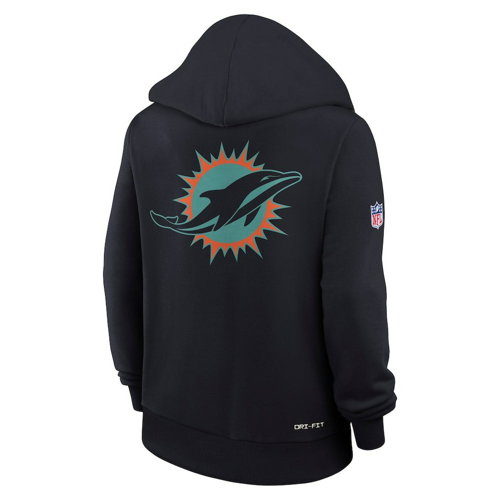 Miami Dolphins Women's 2025 Rivalries Collection Standard Issue Sideline Dri-FIT Hoodie - Pitch Blue Hoodies