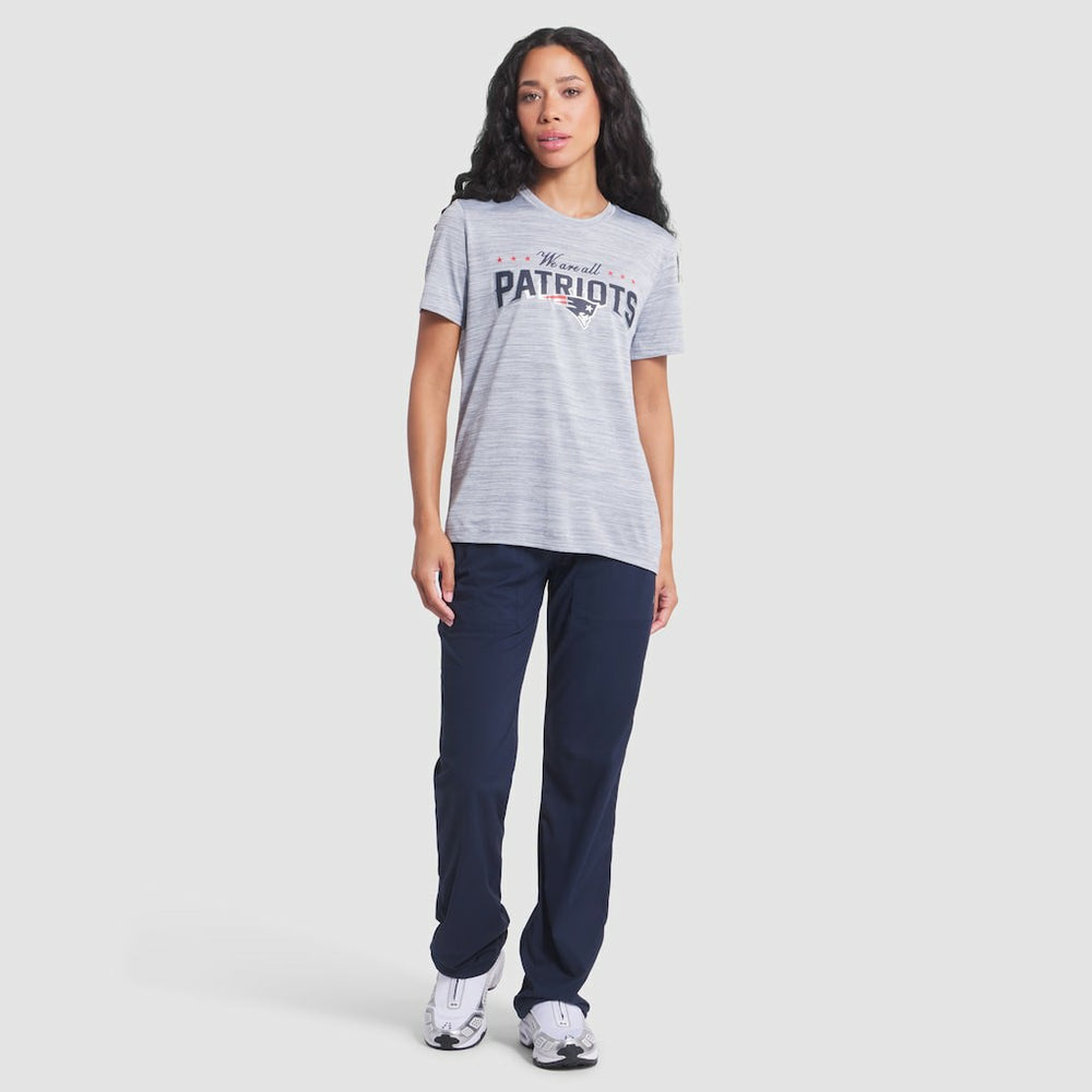 New England Patriots Women's 2025 Rivalries Collection Sideline Velocity Dri-FIT T-Shirt - Silver T-shirts