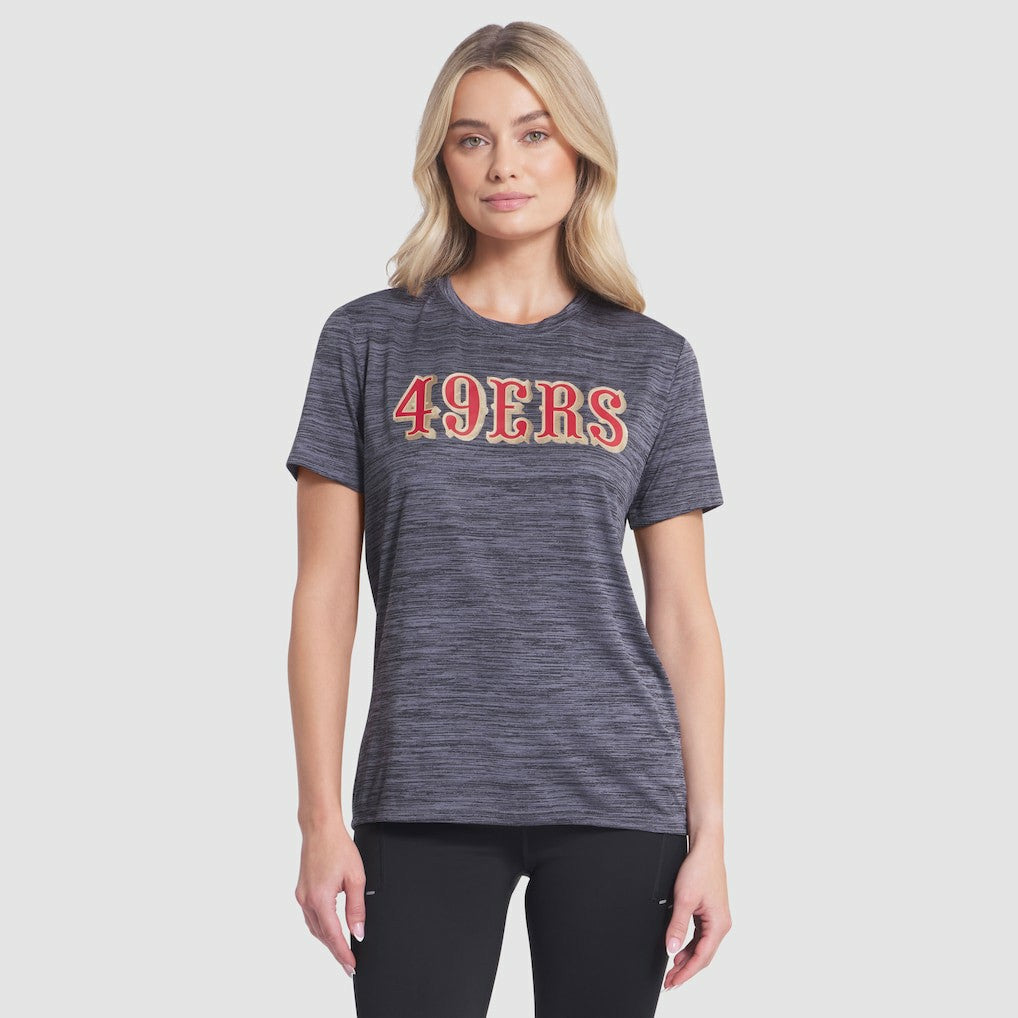 San Francisco 49ers Women's 2025 Rivalries Collection Sideline Velocity Dri-FIT T-Shirt - Heather Charcoal T-shirts