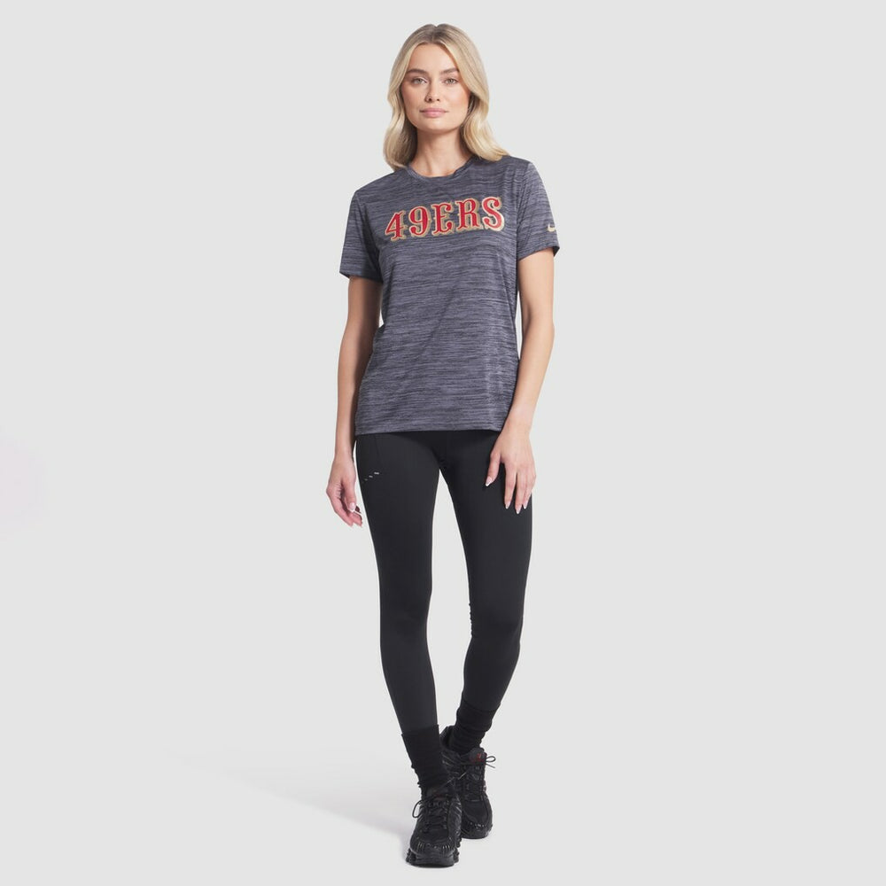 San Francisco 49ers Women's 2025 Rivalries Collection Sideline Velocity Dri-FIT T-Shirt - Heather Charcoal T-shirts