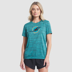 Miami Dolphins Women's 2025 Rivalries Collection Sideline Velocity Dri-FIT T-Shirt - Turbo Green T-shirts