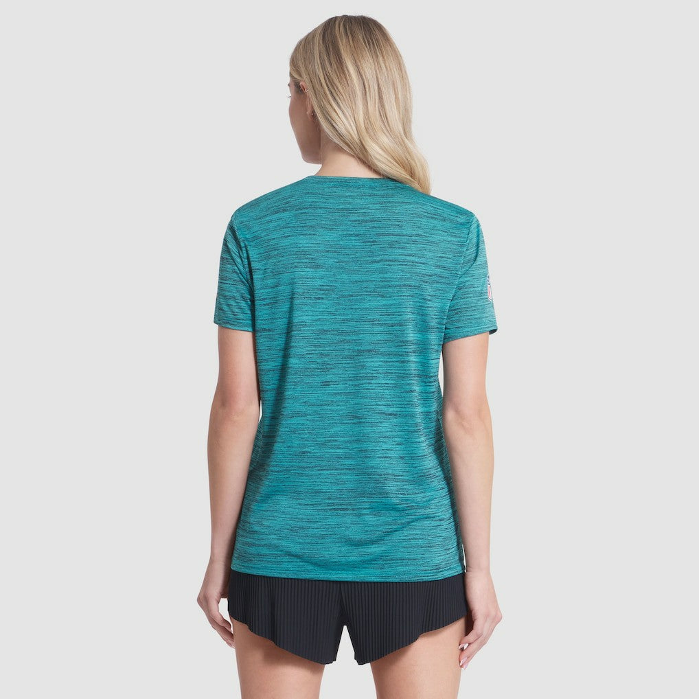 Miami Dolphins Women's 2025 Rivalries Collection Sideline Velocity Dri-FIT T-Shirt - Turbo Green T-shirts