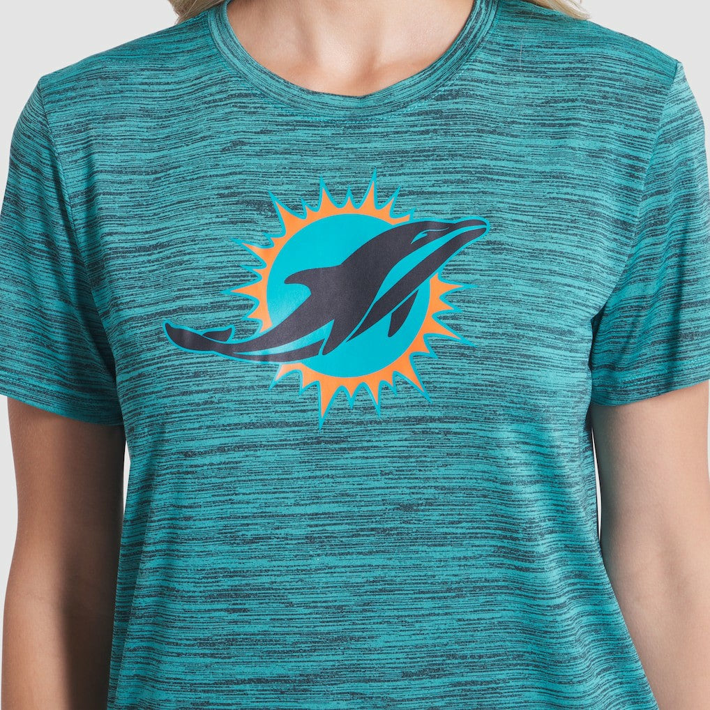 Miami Dolphins Women's 2025 Rivalries Collection Sideline Velocity Dri-FIT T-Shirt - Turbo Green T-shirts